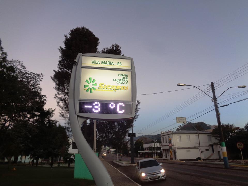 CLIMA: Vila Maria amanhece com geada e 3 graus negativos