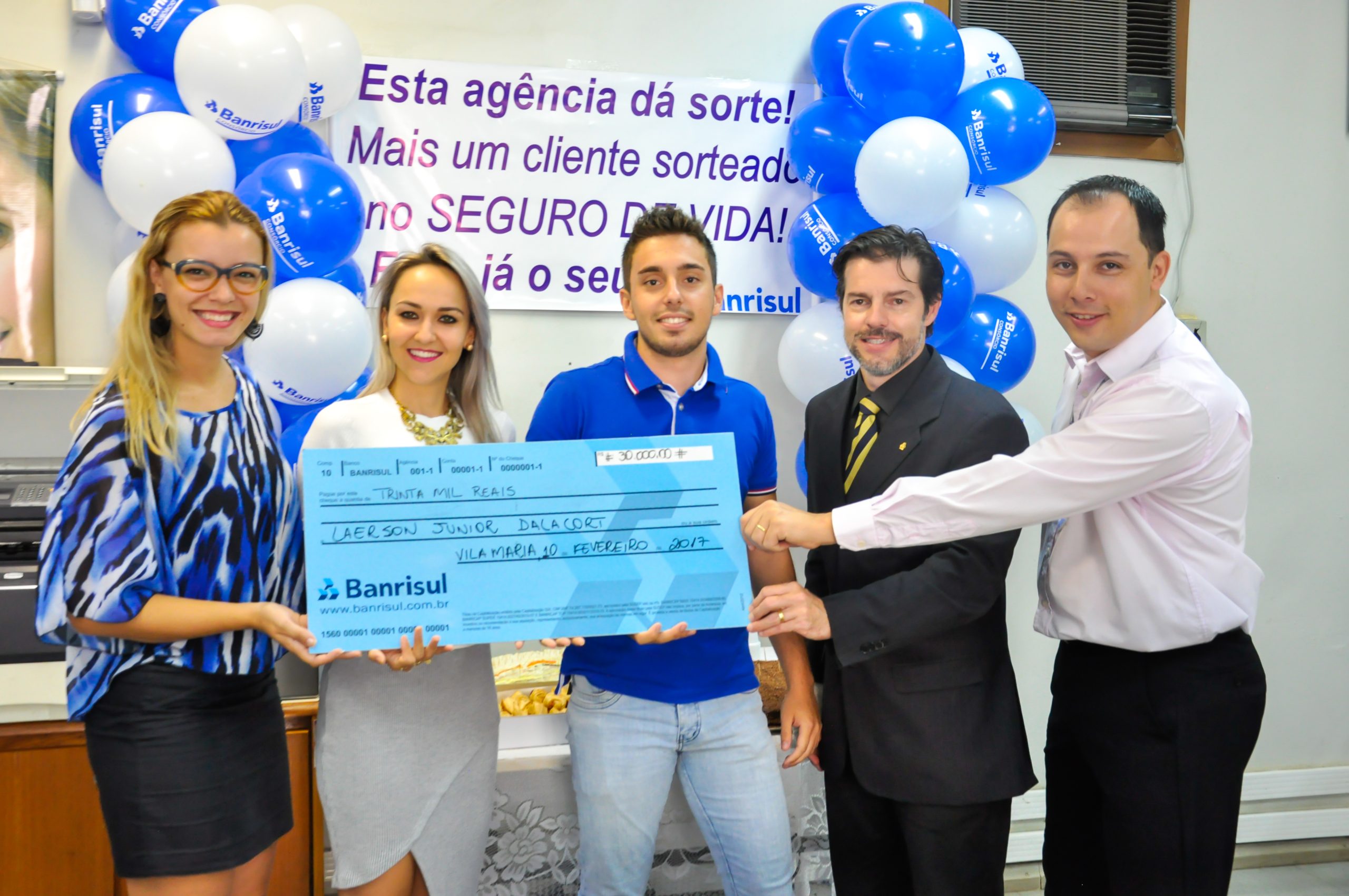 SORTE GRANDE: Cliente do Banrisul Vila Maria foi premiado no Seguro de Vida Banrisul