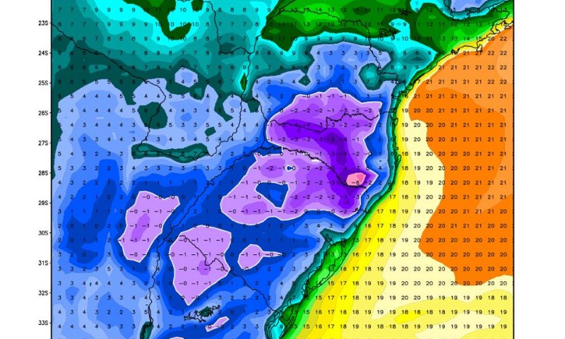Tá achando frio? Vai ficar muito mais, de acordo com dados do MetSul Meteorologia