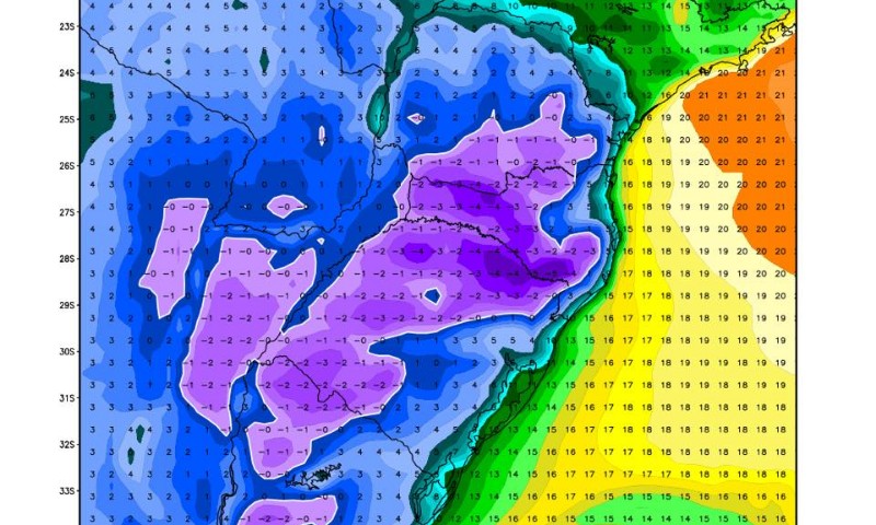 Está frio? Vai ficar muito mais. Esse é o indicativo do MetSul Meteorologia