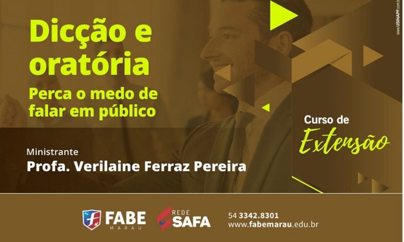Curso de Extensão em Dicção e Oratória – Perca o medo de falar em público