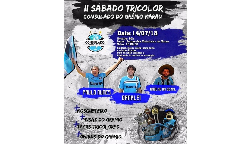 II Sábado Tricolor já tem ingressos à venda em Marau