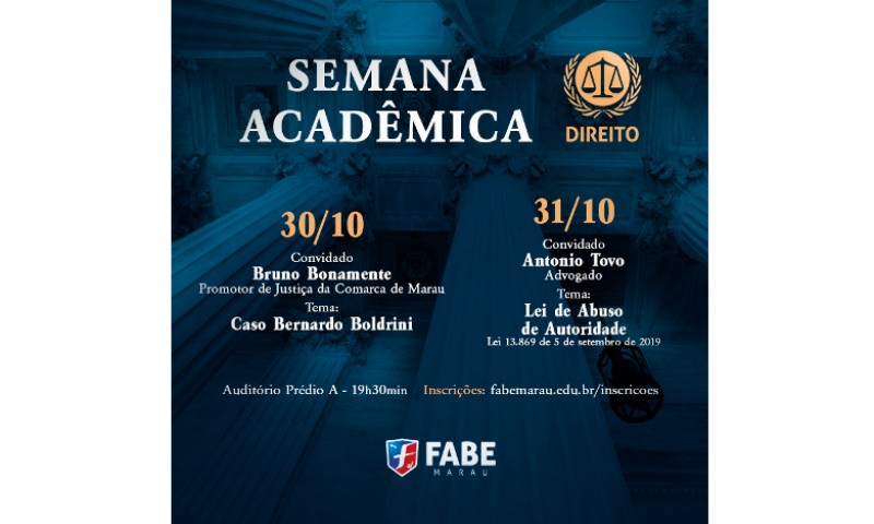 Curso de Direito da FABE organiza Semana Acadêmica