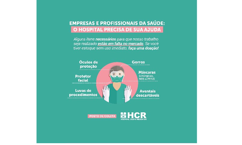 Campanha de Arrecadação de Equipamentos de Proteção é realizada pelo HCR