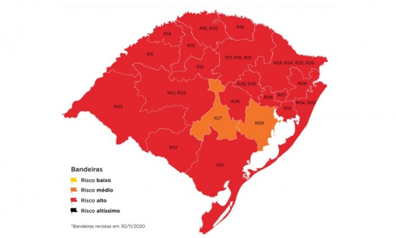 COVID-19: Governo do RS suspende cogestão e aumenta restrições a regiões na bandeira vermelha