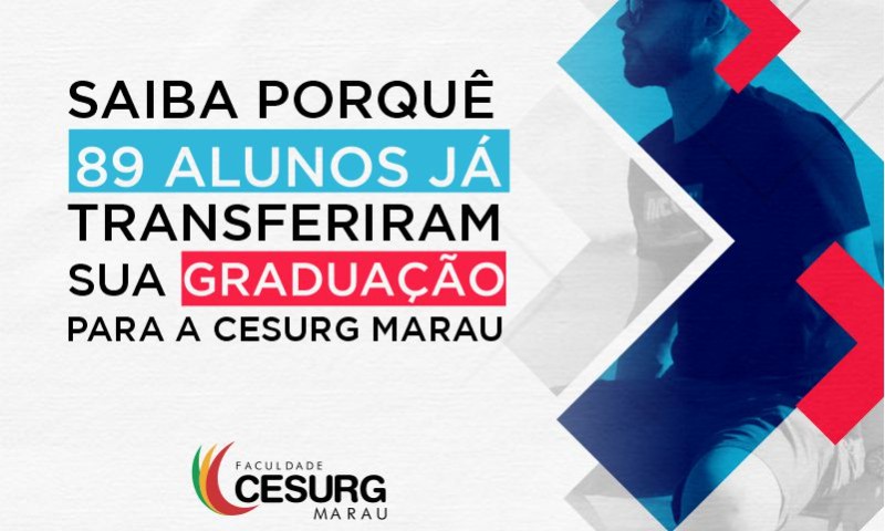 Aberto o período de Transferência para a Faculdade CESURG Marau