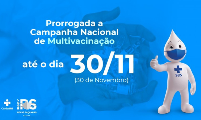 Campanha de multivacinação para crianças e adolescentes é prorrogada até fim de novembro