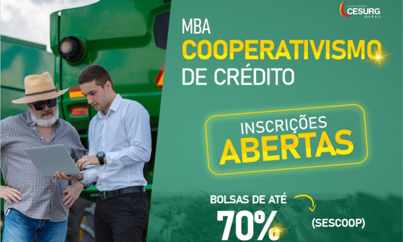 Faculdade CESURG oferta MBA em Cooperativismo de Crédito