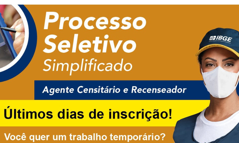 Inscrições para trabalhar no Censo demográfico 2022 encerram nesta sexta (21)