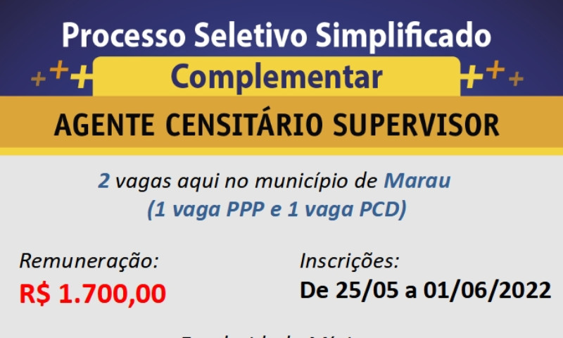 IBGE abre processo seletivo com duas vagas em Marau