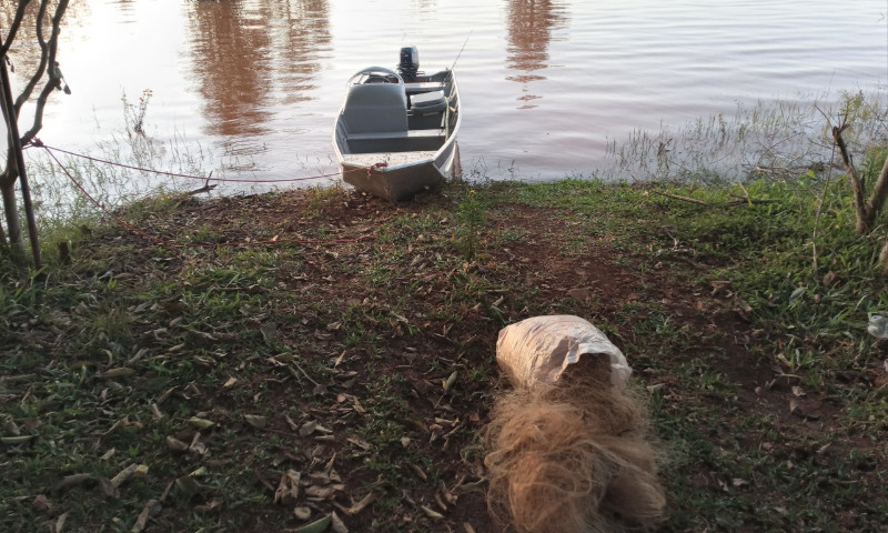 Com barcos, jet ski e drone, 3º BA da BM faz Operação e apreende redes de pesca em barragens