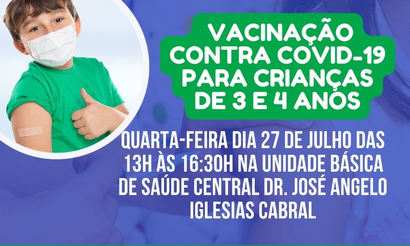 SAÚDE: Vila Maria vacina crianças de 3 e 4 anos contra Covid-19 nesta semana