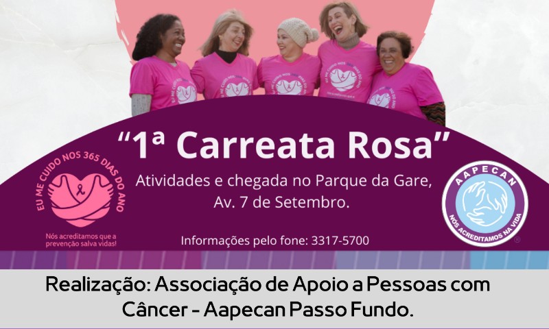 AAPECAN Passo Fundo realizará feira de saúde e carreata alusiva ao Outubro Rosa