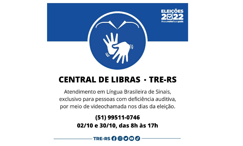 Eleitores com deficiência auditiva terão auxílio em libras nas Eleições 2022