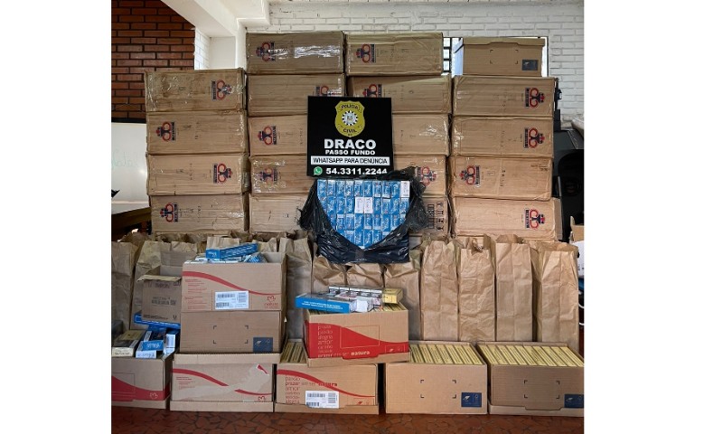 POLÍCIA: Civil de Passo Fundo apreende 20.629 maços de cigarros paraguaios