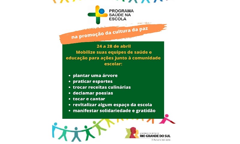 Programa Saúde na Escola incentiva ações de Cultura da Paz