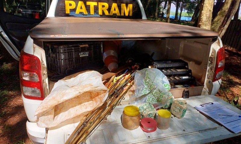 3º Batalhão Ambiental da Brigada Militar apreende materiais utilizados na pesca ilegal na Barragem de Ernestina