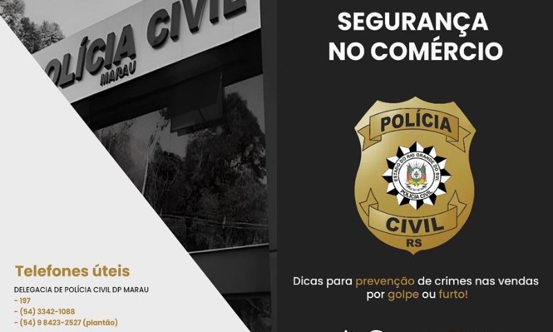 Com a chegada do final de ano e a proximidade de datas comemorativas, Polícia Civil repassa dicas para comerciantes