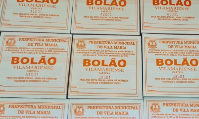 Sorteio do Bolão Vilamariense será no dia 27 de dezembro. Reta final para troca de notas por cartelas