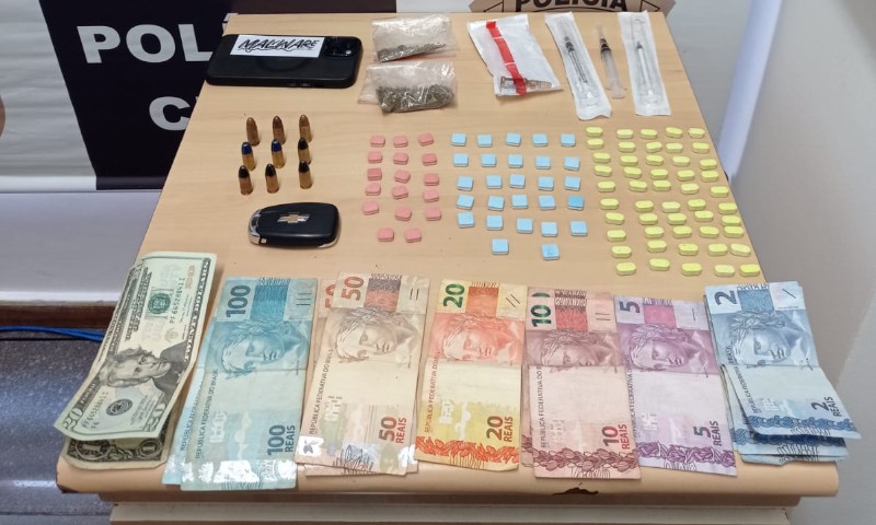 Homem é  preso em flagrante por tráfico de drogas e posse de munição de uso restrito