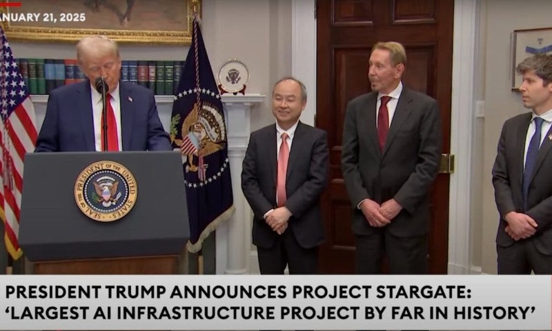 ECONOMIA: Trump anuncia investimento privado de US$ 500 bi para data centers