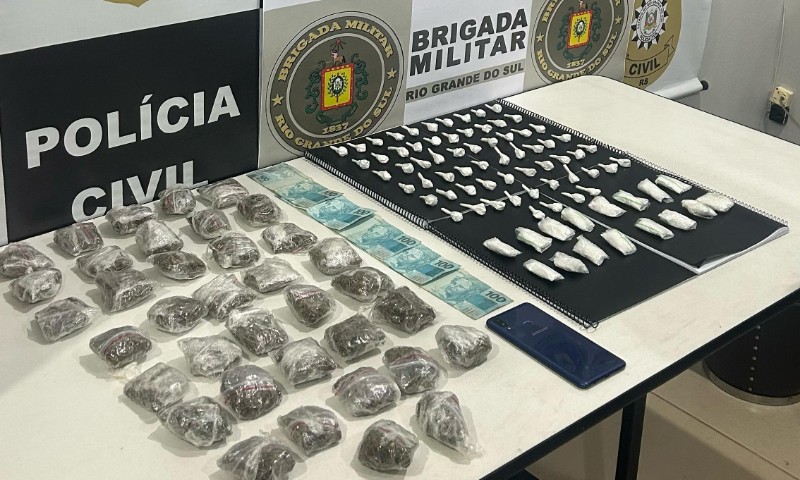 POLÍCIA: Brigada Militar e Polícia Civil prendem jovens por tráfico de drogas em Montauri-RS.