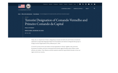 MUNDO: EUA decidem classificar CV e PCC como terroristas