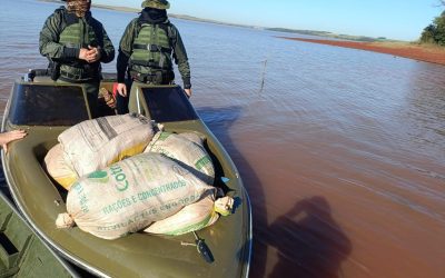 Apreensão de 2.100 metros de redes de pesca inseridas ilegalmente na Barragem do Rio Passo Fundo