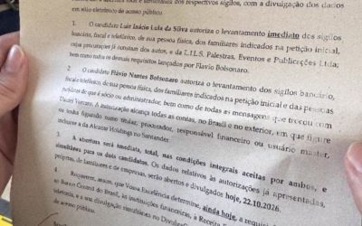ELEIÇÕES 2026: Lula e Flávio #AbriramOSigilo?